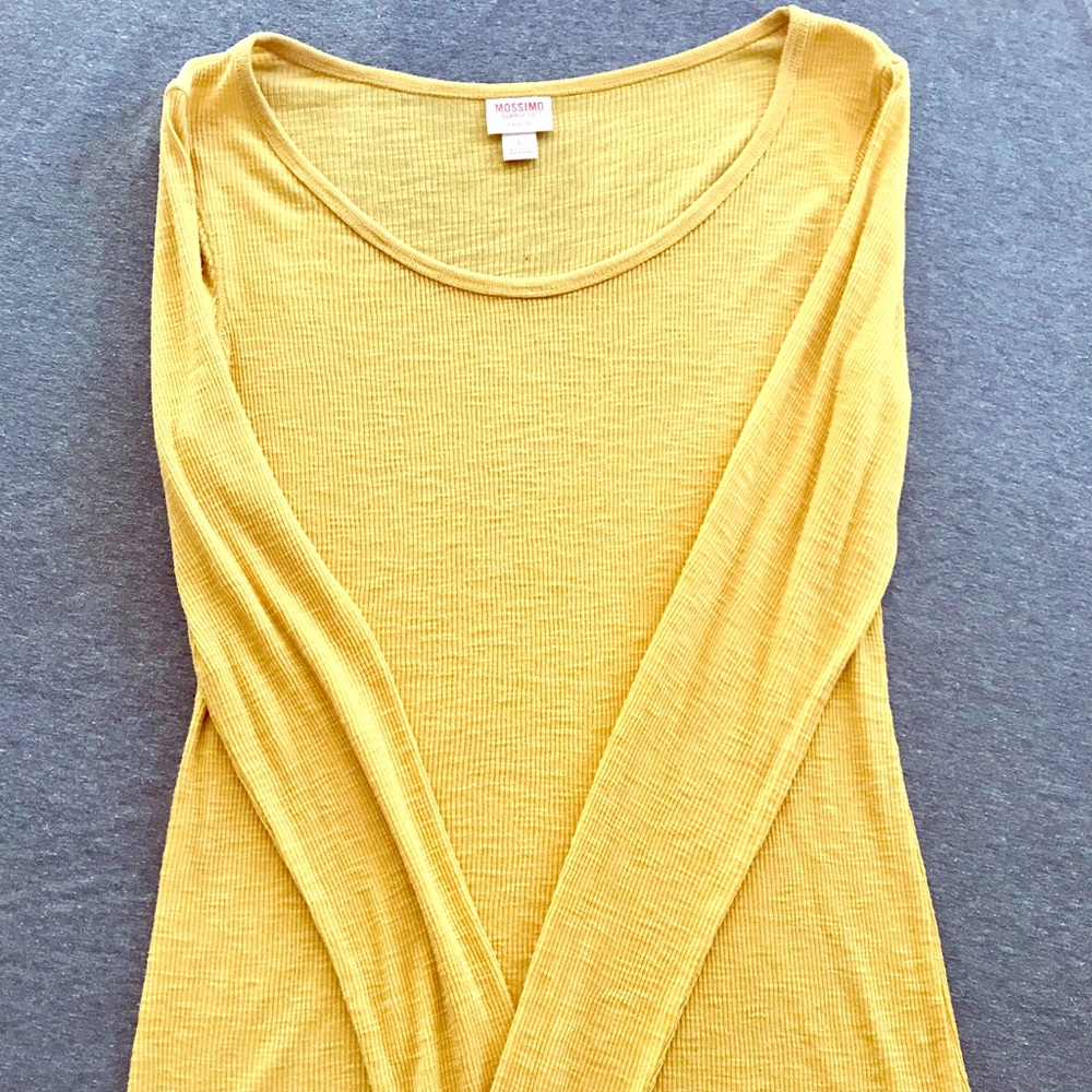 Mustard yellow, thin long sleeve shirt. Mossimo